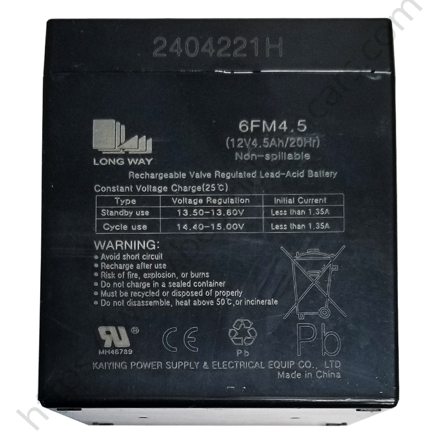 LONG WAY 12V 4.5Ah 6FM4.5 Battery Replacement