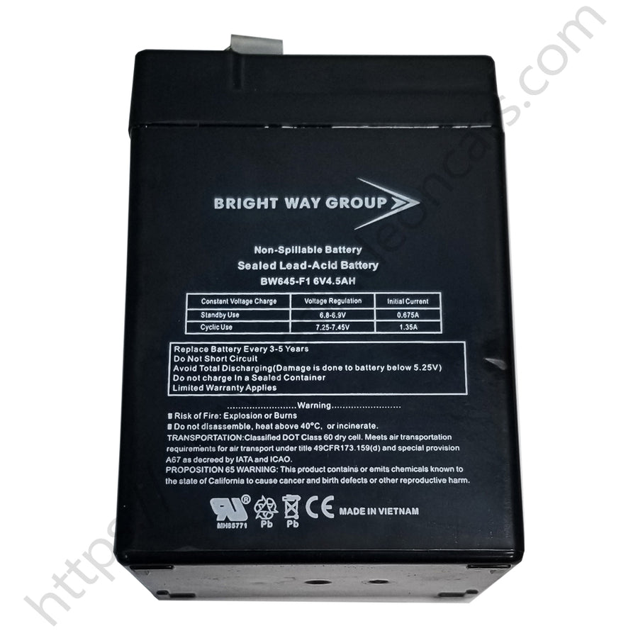 6V 4.5Ah Rechargeable Sealed Lead-Acid Battery Replacement
