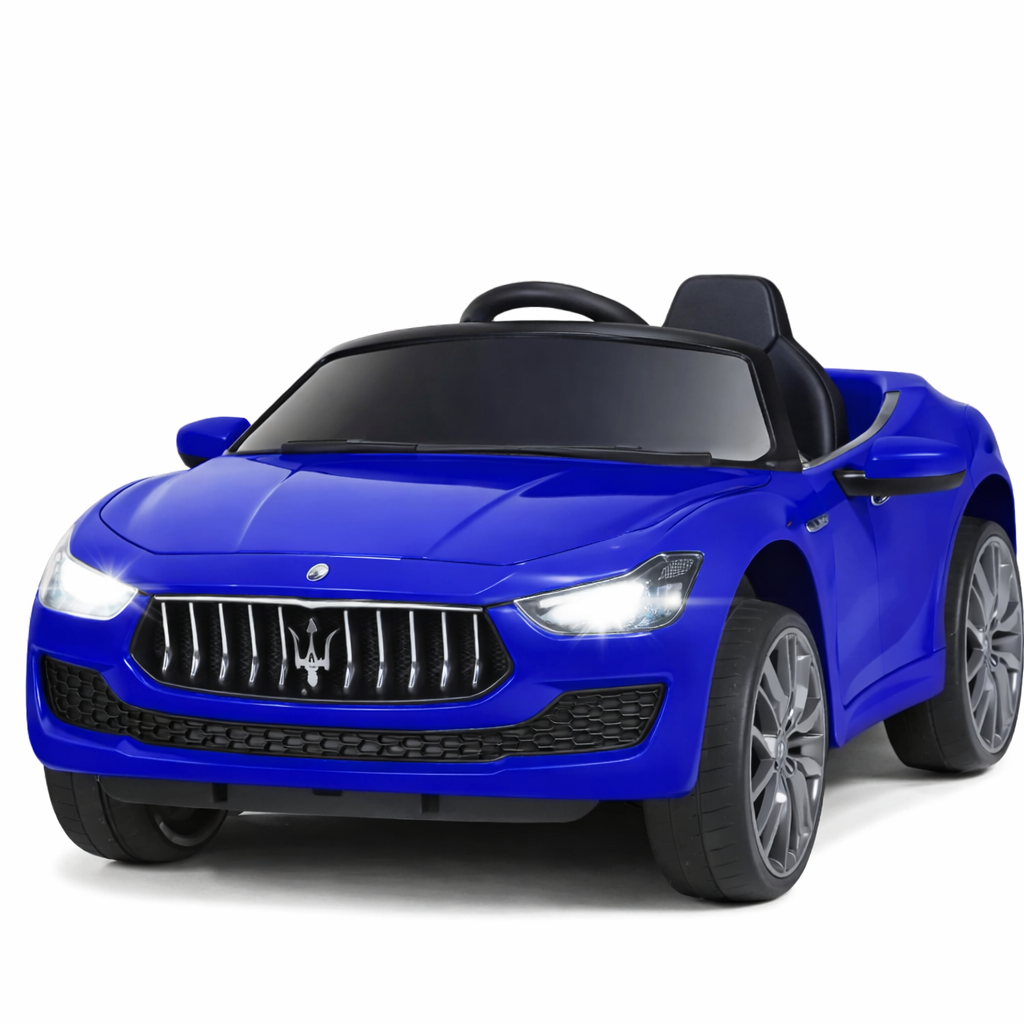 Child riding an electric ride-on car